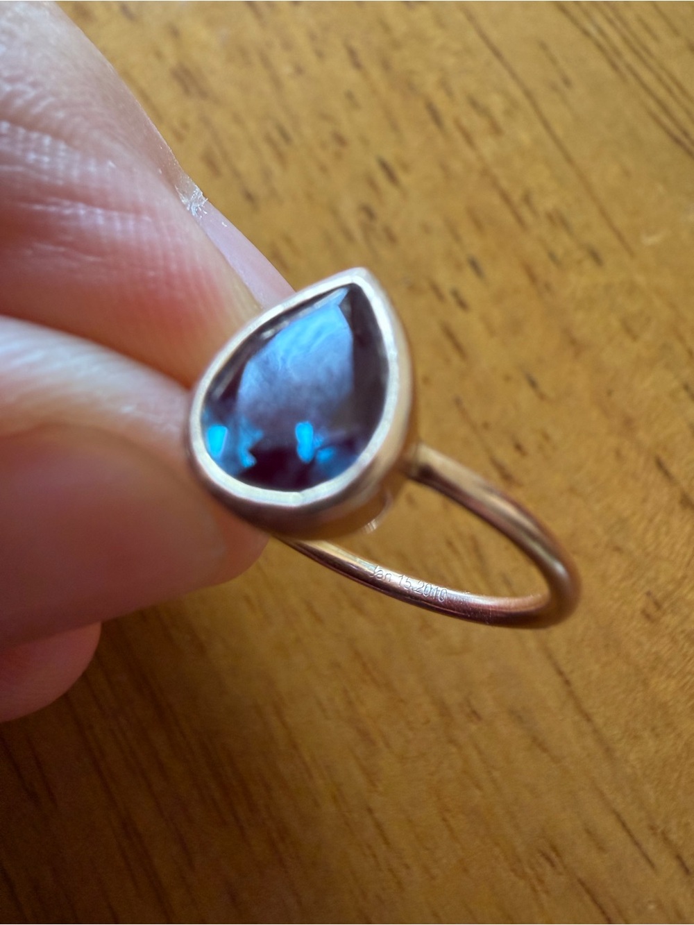 18k Rose Gold Synthetic Alexandrite Ring - Picture 6 of 6